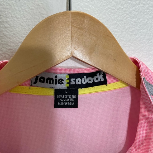 2/$10🌟Jamie sadock shirt size large pink tie front quarter zip golf shirt - Picture 2 of 7